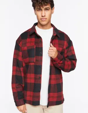 Forever 21 Plaid Button Up Shirt Red/Black