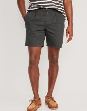 Slim Built-In Flex Ultimate Chino Pleated Shorts for Men -- 7-inch inseam black