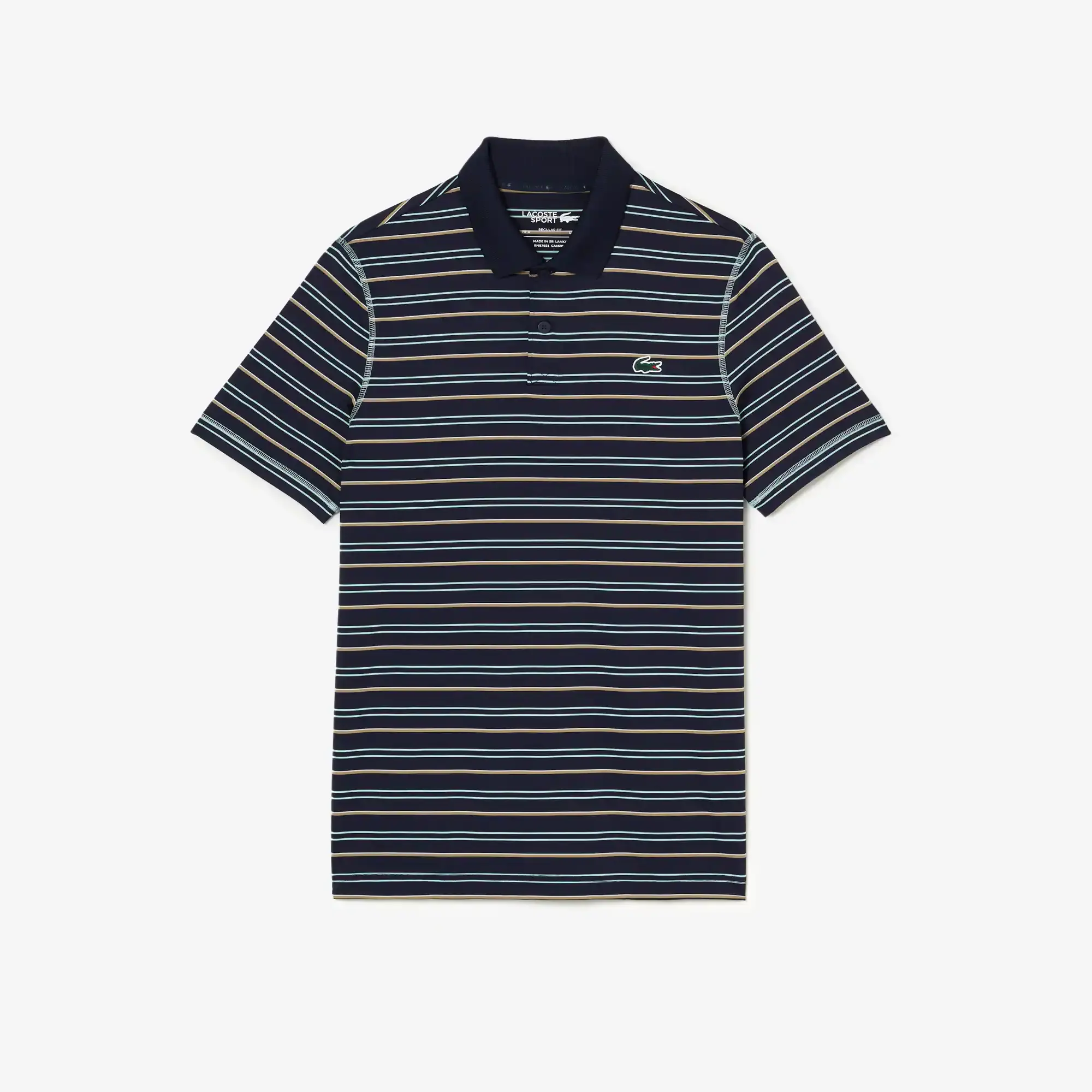 Lacoste Men’s Golf Recycled Polyester Stripe Polo. 2