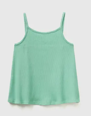 ribbed stretch cotton tank top