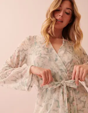 Printed Mesh Kimono