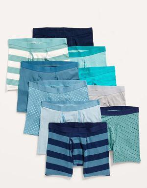 Soft-Washed Built-In Flex Boxer-Brief Underwear 10-Pack for Men --6.25-inch inseam