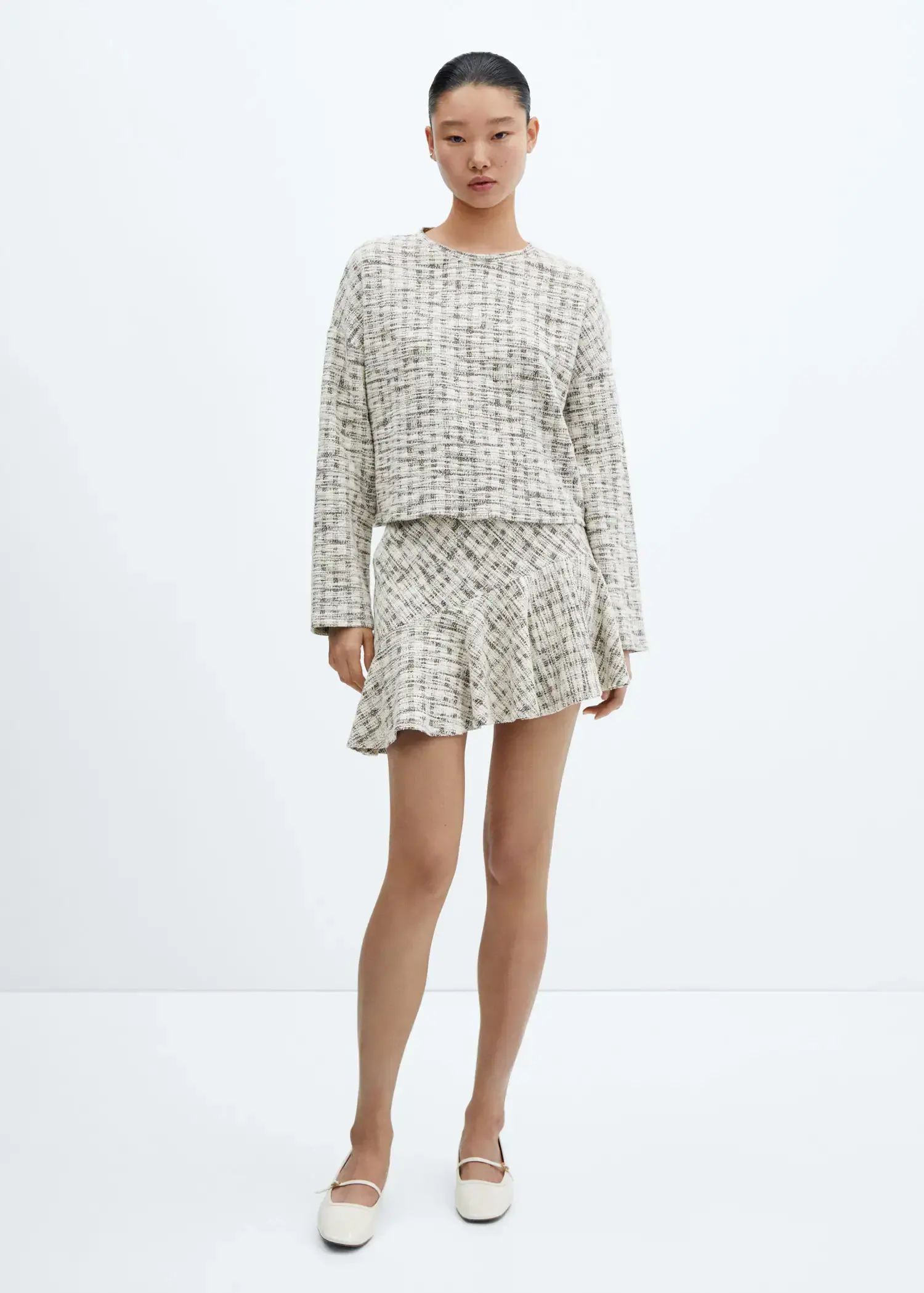 Mango Asymmetrical tweed skirt. 2