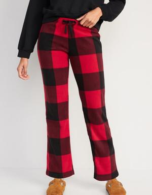 Matching Printed Microfleece Pajama Pants for Women red