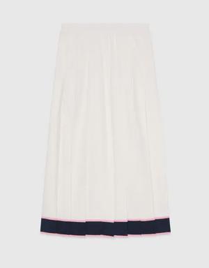 Fine cotton silk pleated skirt
