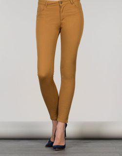 Super Slim Fit Orta Bel Skinny Leg Kadın Safran Pantolon