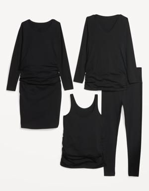 Maternity Jersey-Knit 4-Piece Essentials Kit black