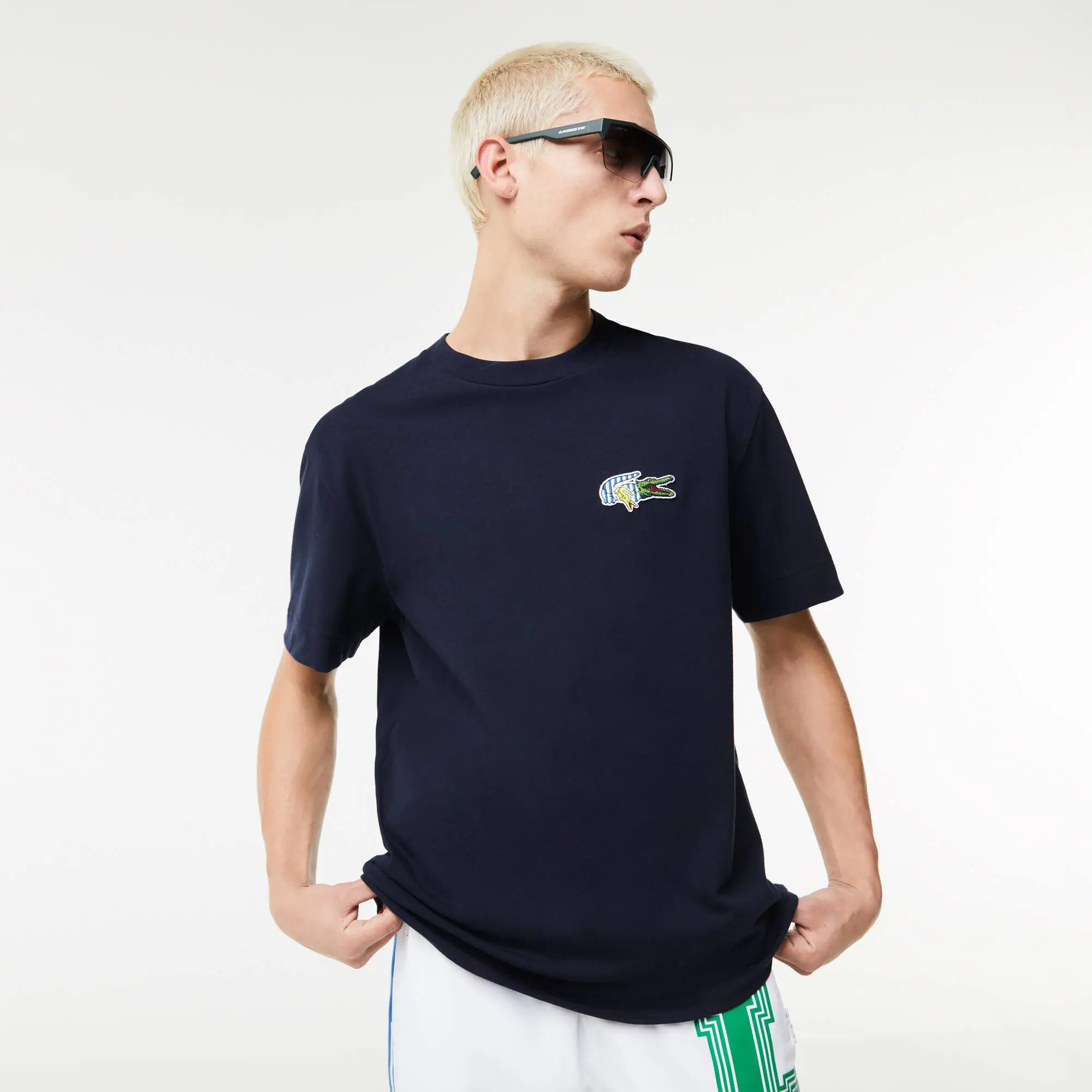 Lacoste Men's Relaxed Fit Comic Effect Badge T-Shirt. 1