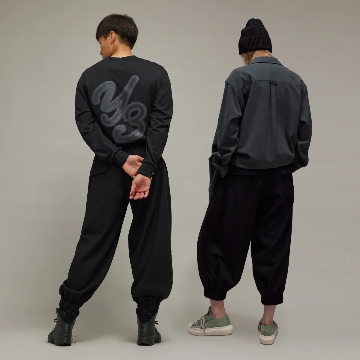 Adidas Y-3 Wool Flannel Wide Cargo Pants. 3