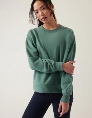 Athleta Retroplush Crewneck Sweatshirt green