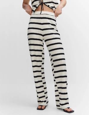 Striped knit trousers