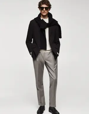 Structured slim fit cotton blazer