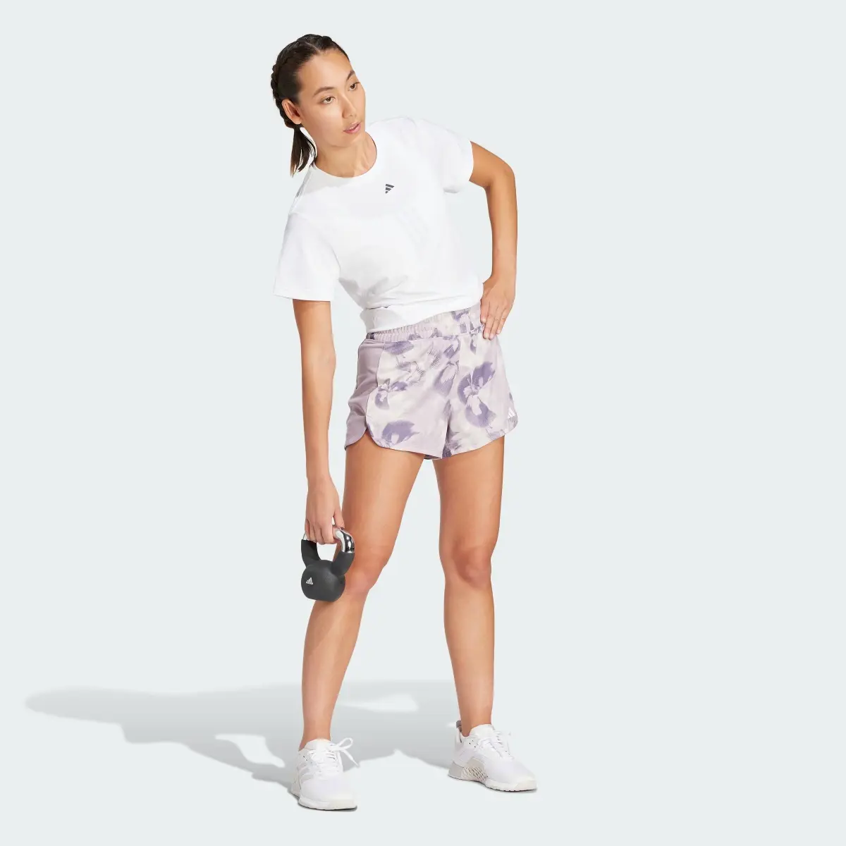 Adidas Pacer Essentials AOP Flower Tie-Dye Knit Shorts. 3