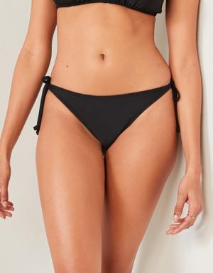 Low-Rise String Bikini Swim Bottoms black