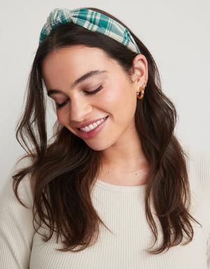 Fabric-Covered Headband for Women green