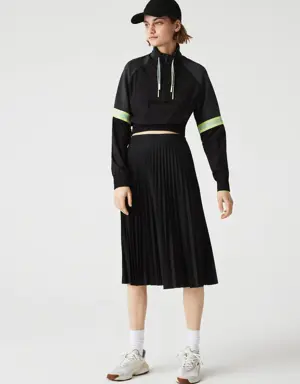 Lacoste Falda plisada fluida con cintura elástica para mujer