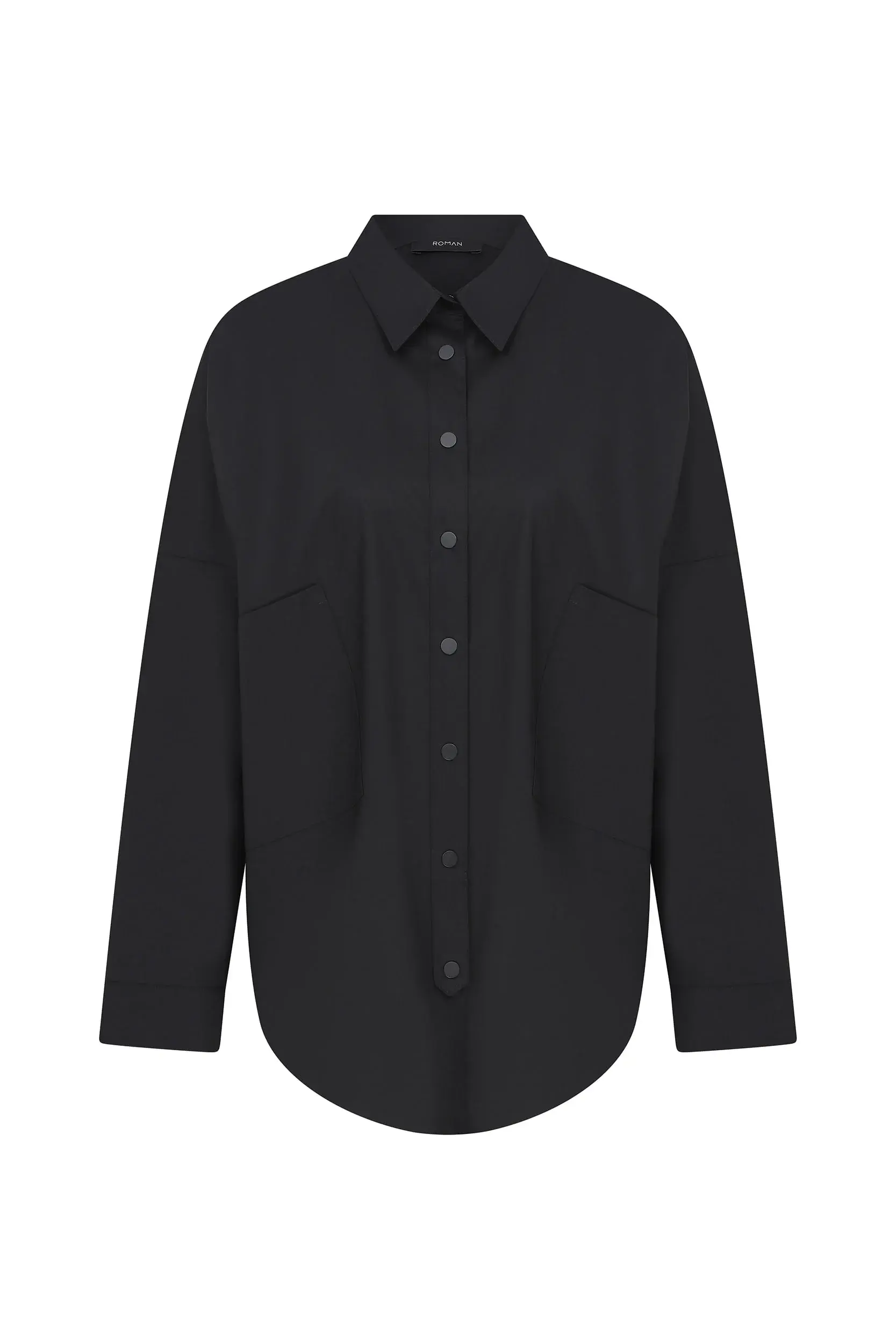 Roman Retro Black Long Sleeve Shirt - 4 / Black. 1