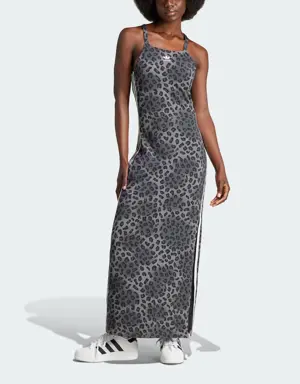 Adidas Originals Leopard Luxe 3-Stripes Maxi Dress