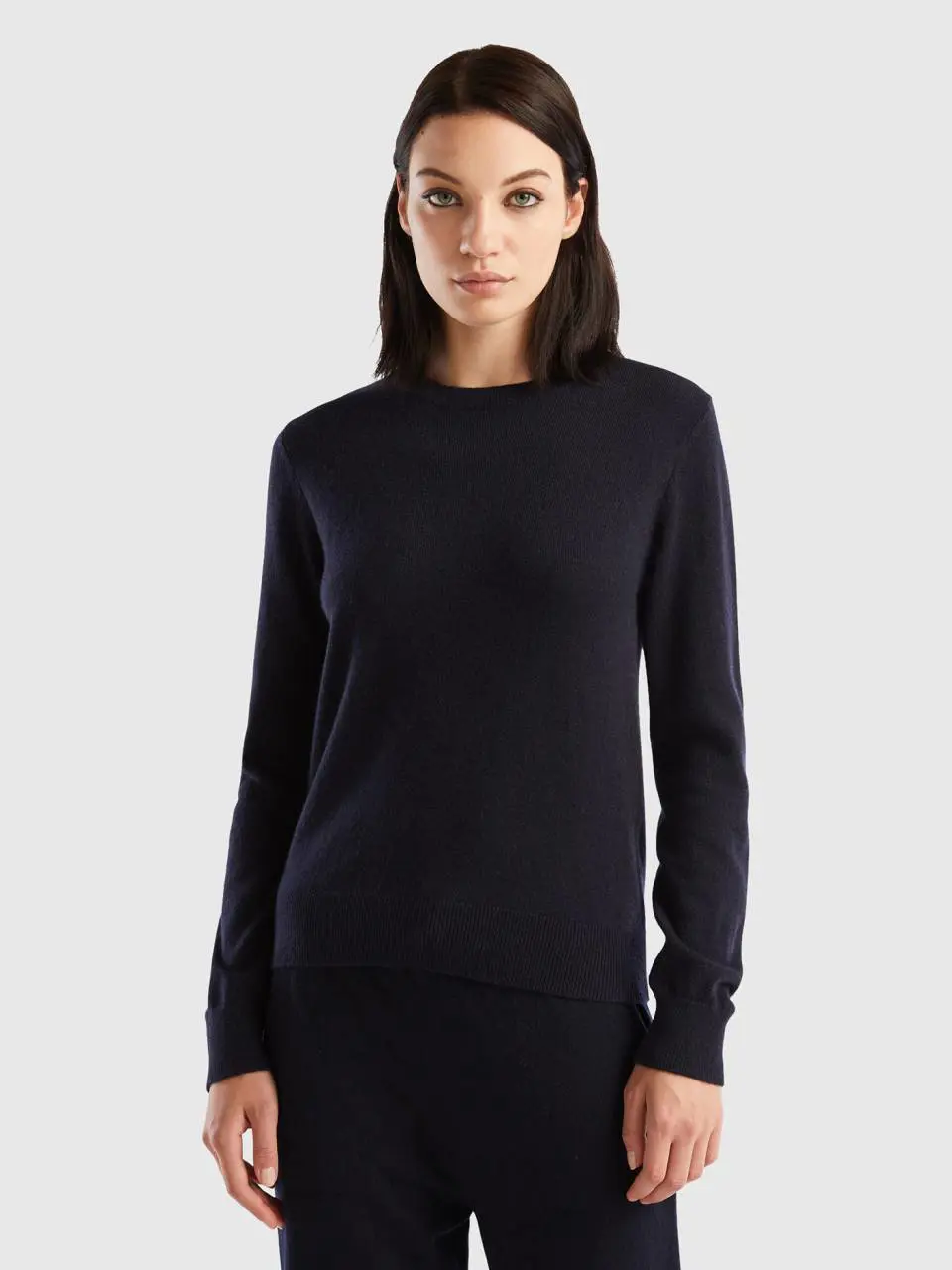 Benetton dark blue sweater in pure cashmere. 1