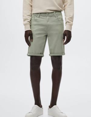 Mango Stretch cotton denim shorts