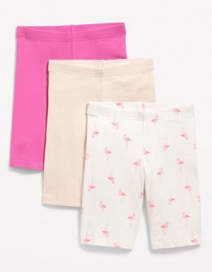 Long Jersey Biker Shorts 3-Pack for Girls multi