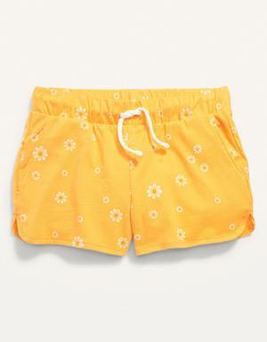 Old Navy Printed Jersey-Knit Dolphin-Hem Cheer Shorts for Girls yellow