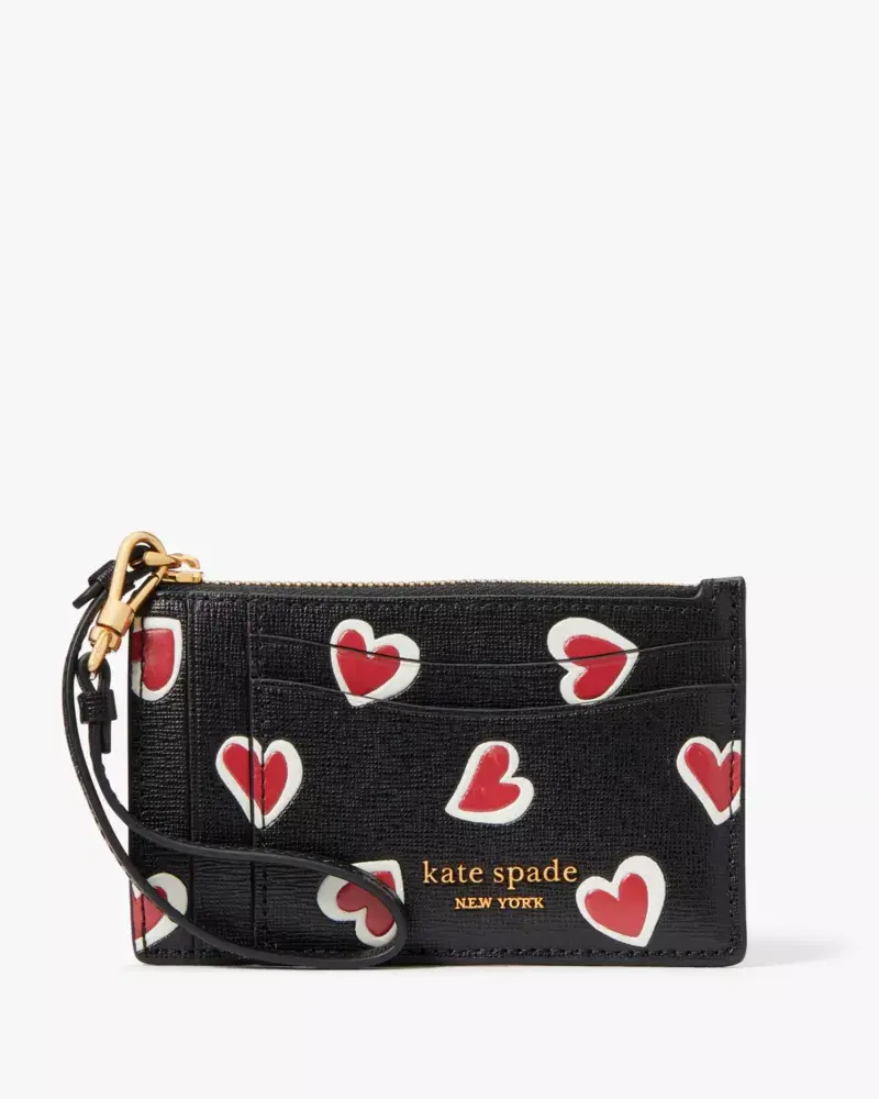 Kate Spade Morgan Stencil Hearts Card Case Wristlet. 2