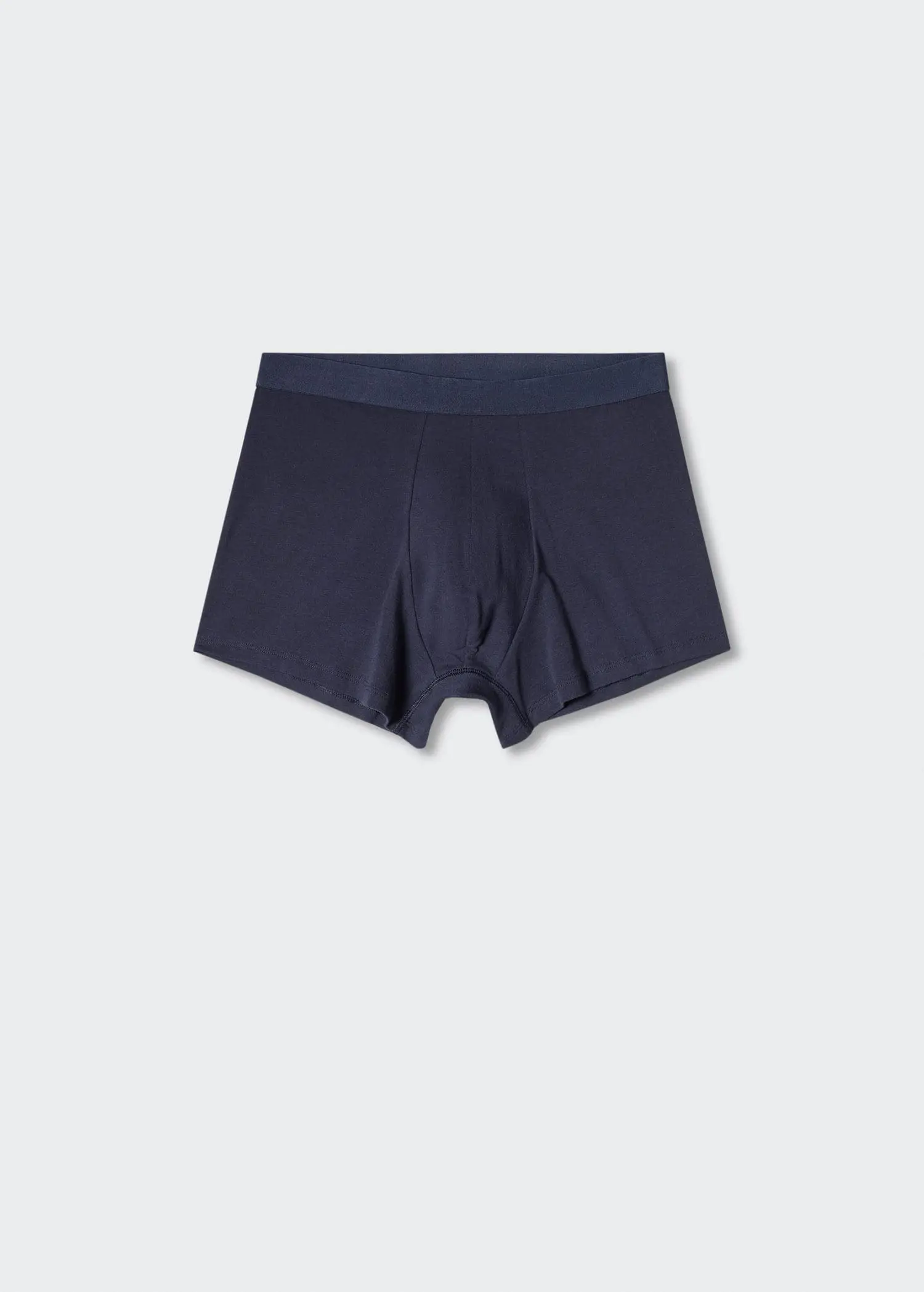 Mango 3-pack of blue cotton boxer shorts. a pair of underwear is shown on a white background. 