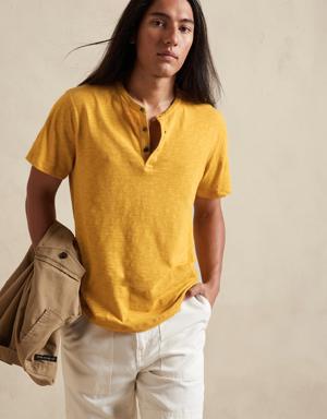 Soft Wash Henley T-Shirt yellow