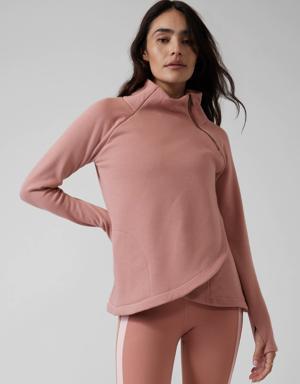 Athleta Cozy Karma Asym Pullover pink