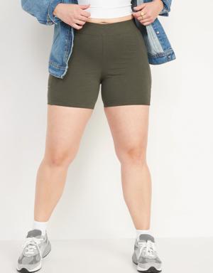 Old Navy High-Waisted Slub-Knit Biker Shorts - 6-inch inseam green