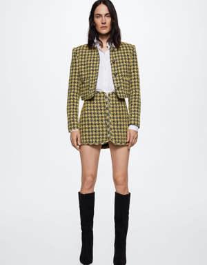 Tweed skirt with zipper