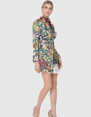 Floral Printed Jacket Dress
