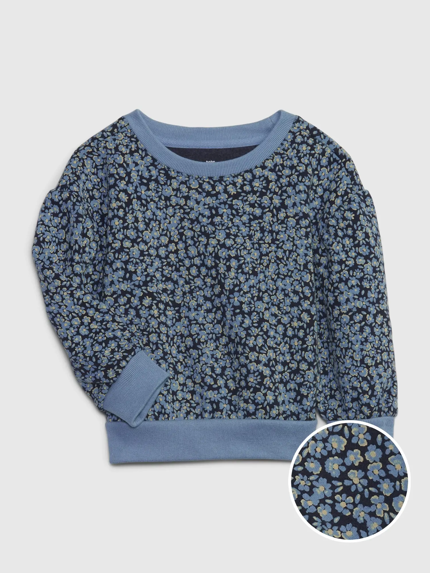 Gap Toddler Floral Sweatshirt blue. 1