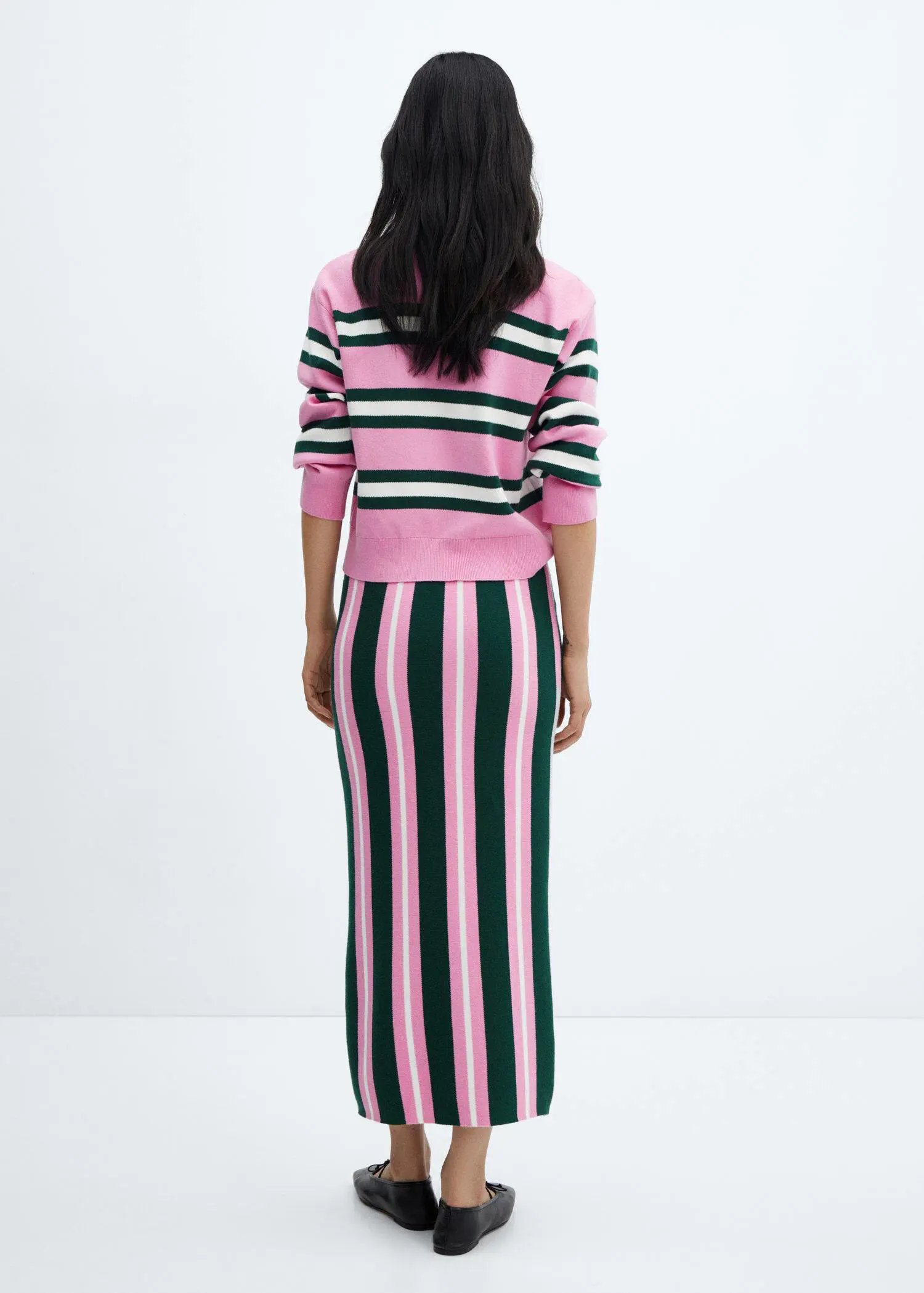 Mango Striped knitted skirt. 3