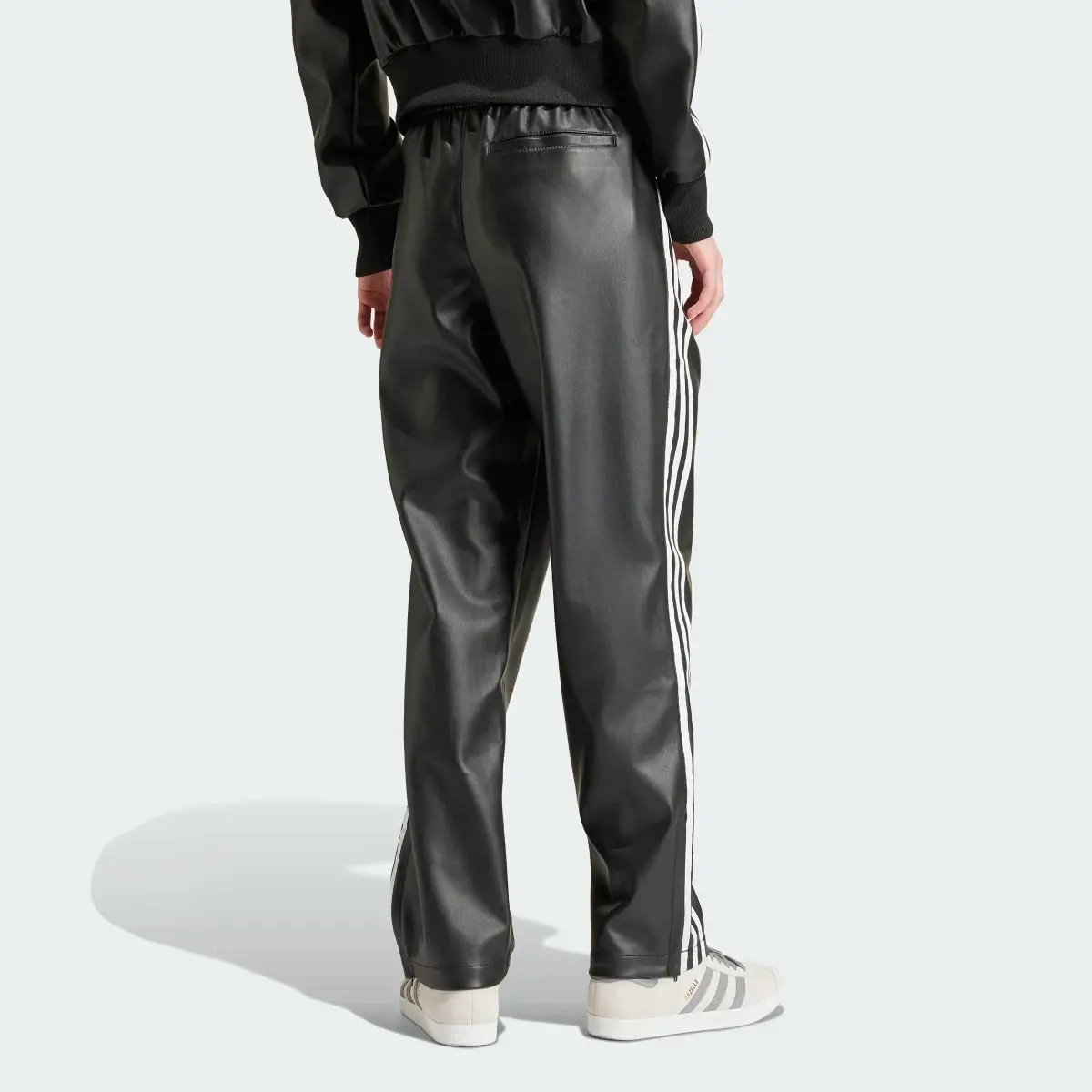 Adidas Faux Leather Adicolor 3-Stripes Firebird Track Suit Pants. 3