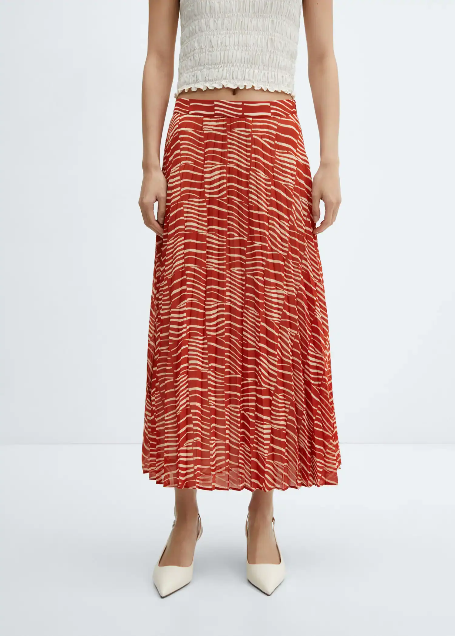 Mango Printed pleated skirt. 2