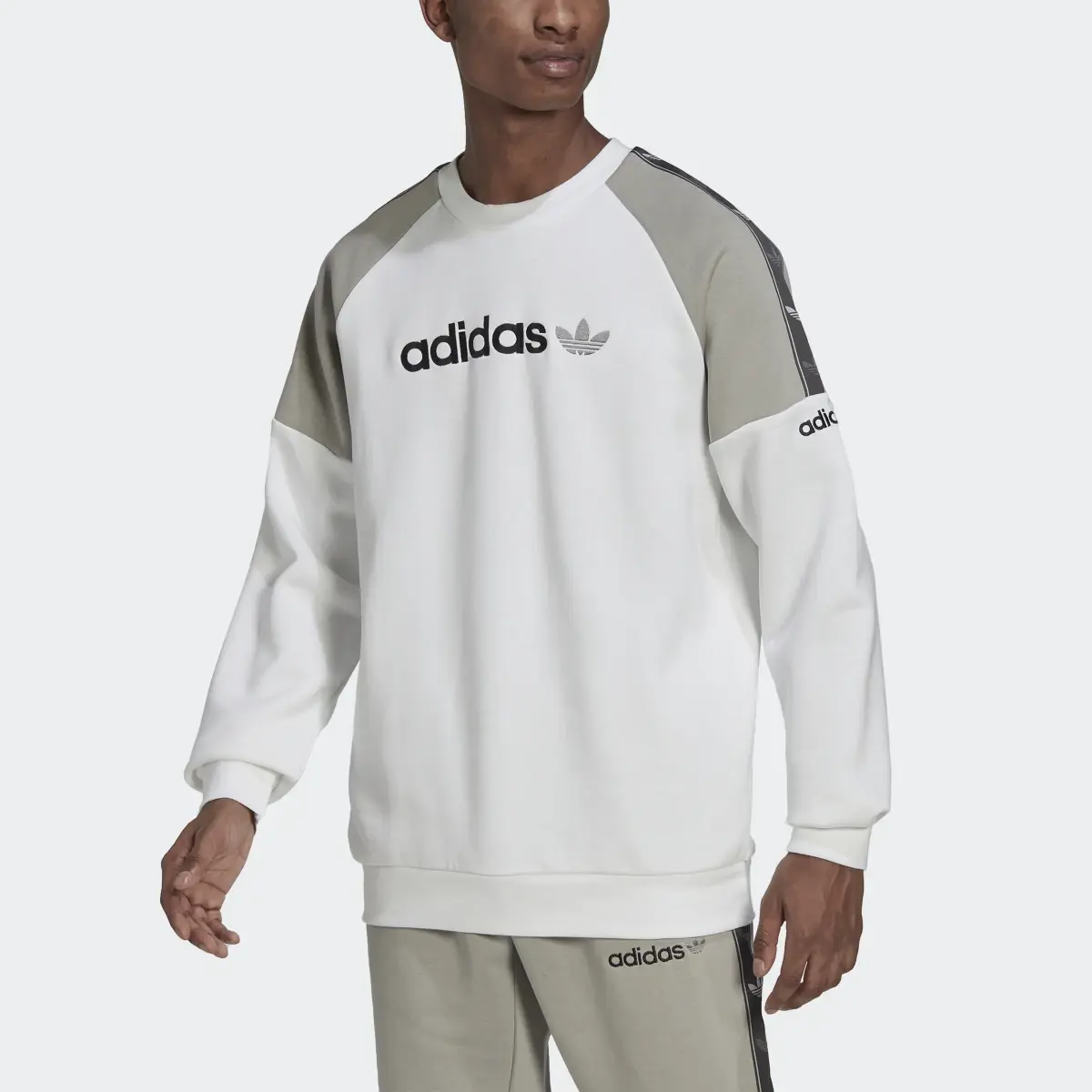 Adidas Tape Fleece Crew Sweatshirt. 1