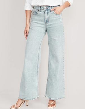 Extra High-Waisted A-Line Wide-Leg Jeans for Women blue