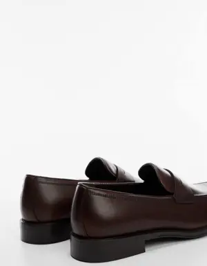 Aged-leather loafers