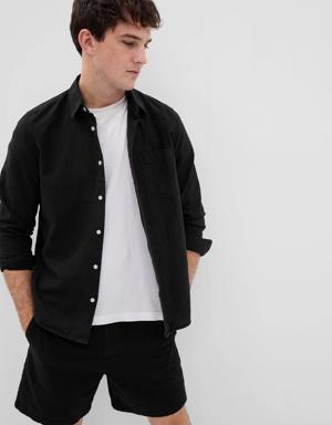 Linen-Cotton Shirt black