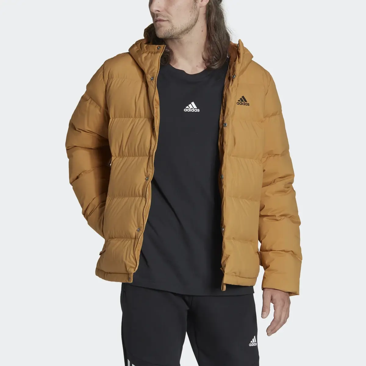 Adidas Helionic Hooded Down Jacket. 1