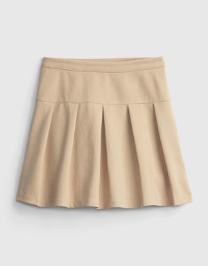 Kids Pleated Uniform Skirt beige