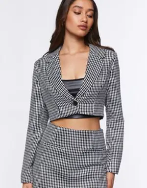 Forever 21 Cropped Blazer &amp; Skort Set Black/White