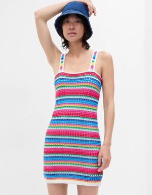 Crochet Mini Dress multi