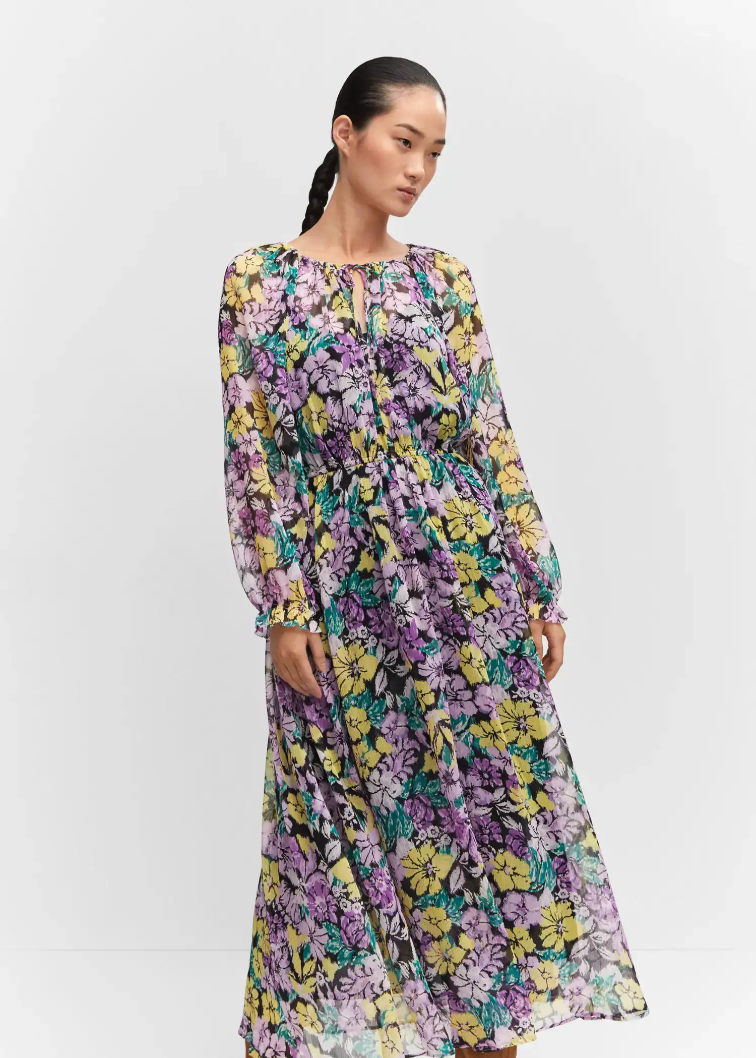 Mango Textured floral-pattern dress. 2