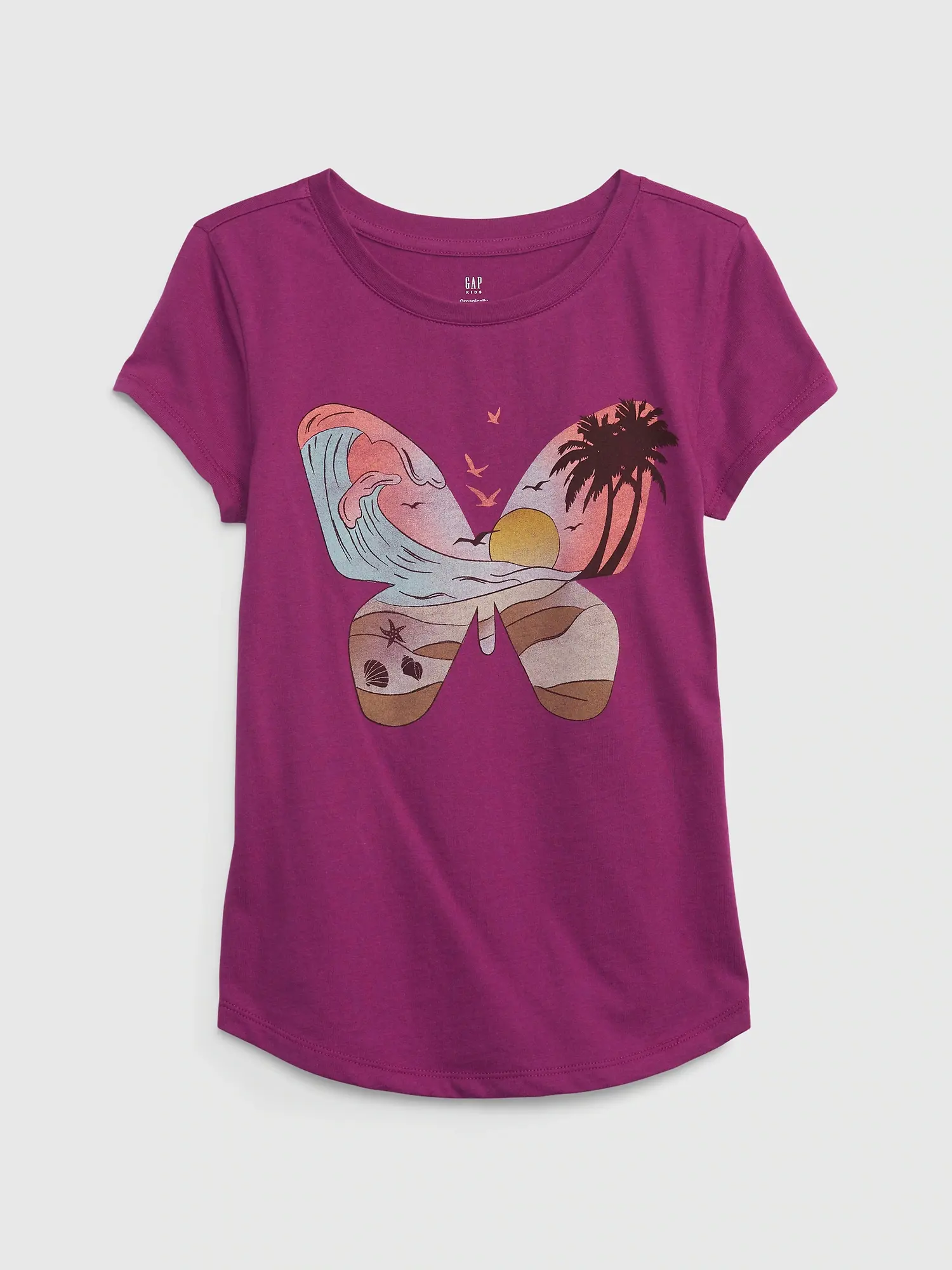 Gap Kids 100% Organic Cotton Graphic T-Shirt pink. 1