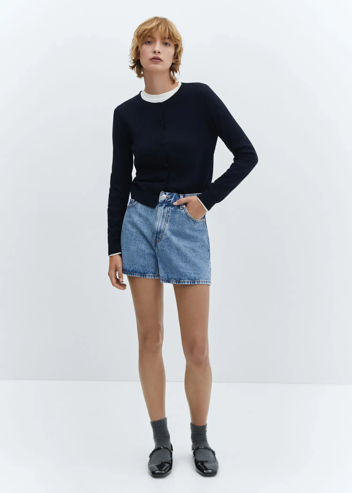 Mango Jeans-Shorts mit hoher Taille. 2