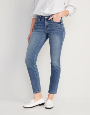 Old Navy Mid-Rise Power Slim Straight Jeans blue