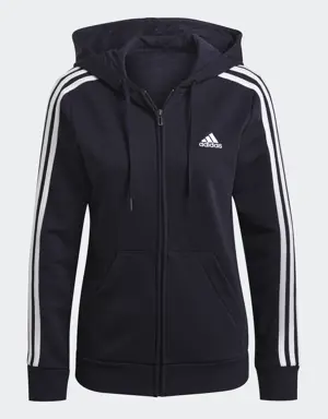 Adidas Essentials French Terry 3-Stripes Full-Zip Kapüşonlu Üst